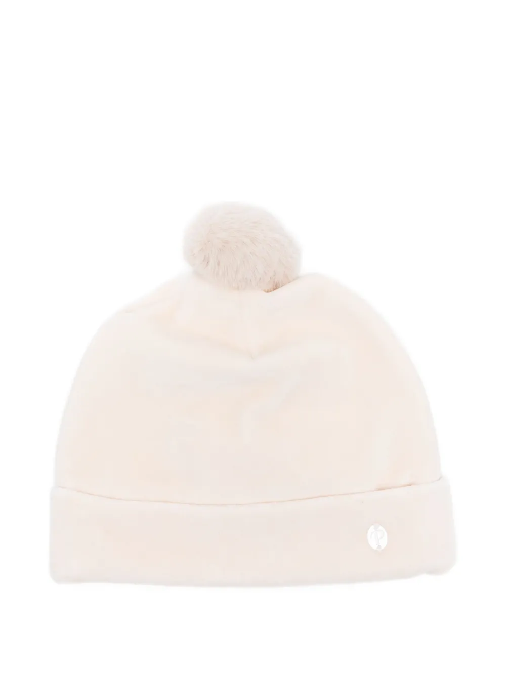 Patachou Babies' Pom-pom Logo-plaque Hat In Neutral