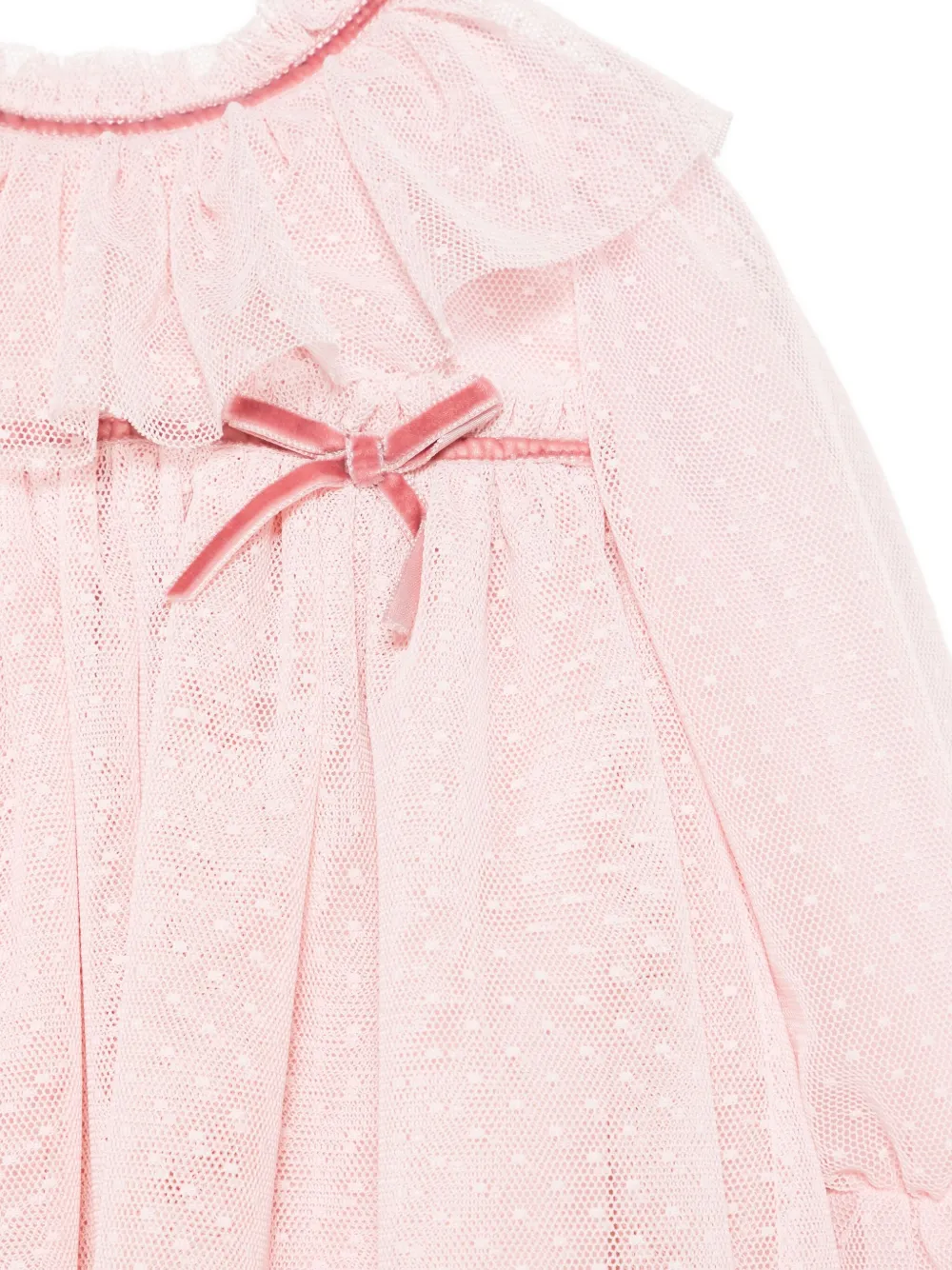 Patachou Ruffled-neck Dress In Pink