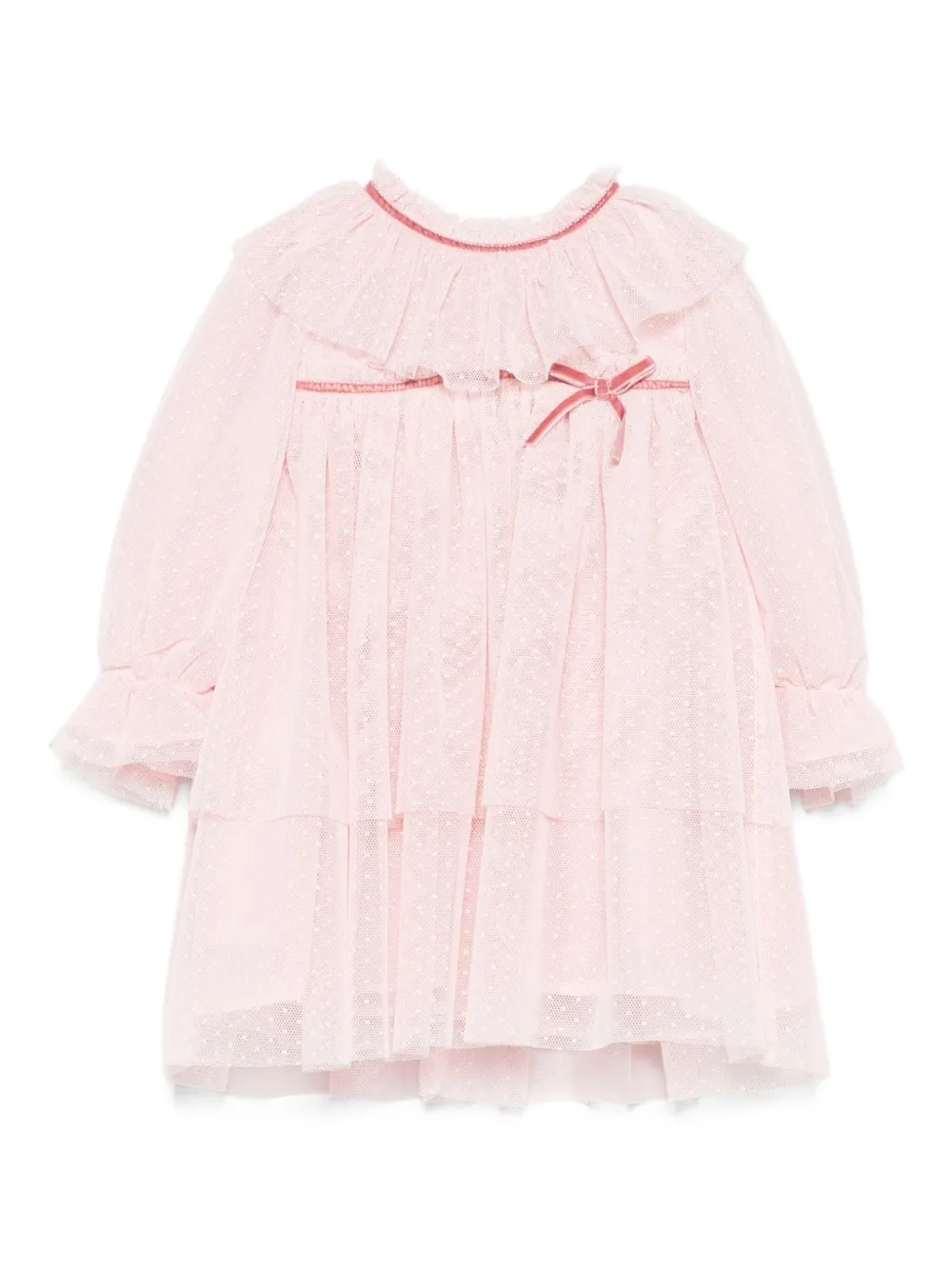 Patachou Ruffled-neck Dress In Pink