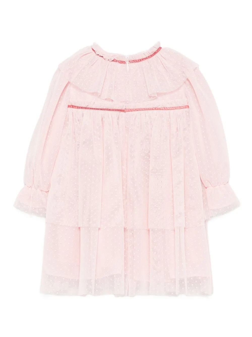 Patachou Ruffled-neck Dress In Pink
