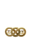 CHANEL Pre-Owned 1995 Gold Plated Infinity CC Brooch costume brooch