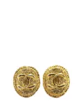 CHANEL Pre-Owned 20th Century Gold Plated CC Round Clip On Earrings costume earrings