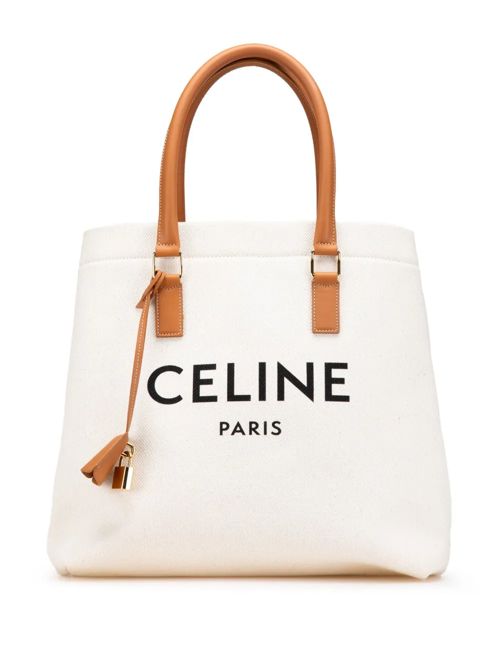 Céline Pre-Owned 2019 Small Canvas Logo Print Horizontal Cabas tote bag | Brown | Image 1