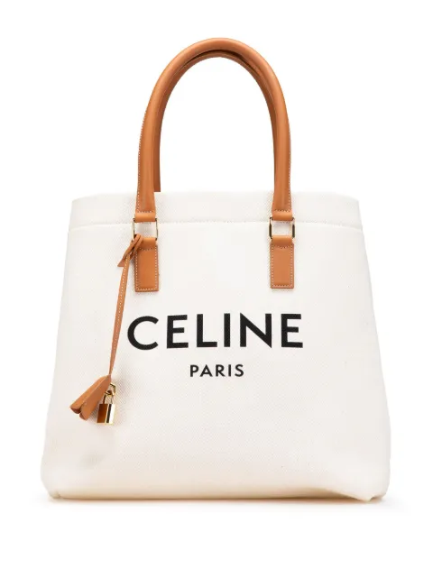 Céline Pre-Owned 2019 Small Canvas Logo Print Horizontal Cabas tote bag