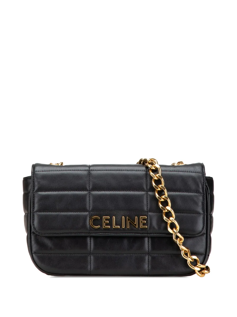 Céline Pre-Owned 2022 Matelasse Goatskin Monochrome Chain shoulder bag | Black | Image 1
