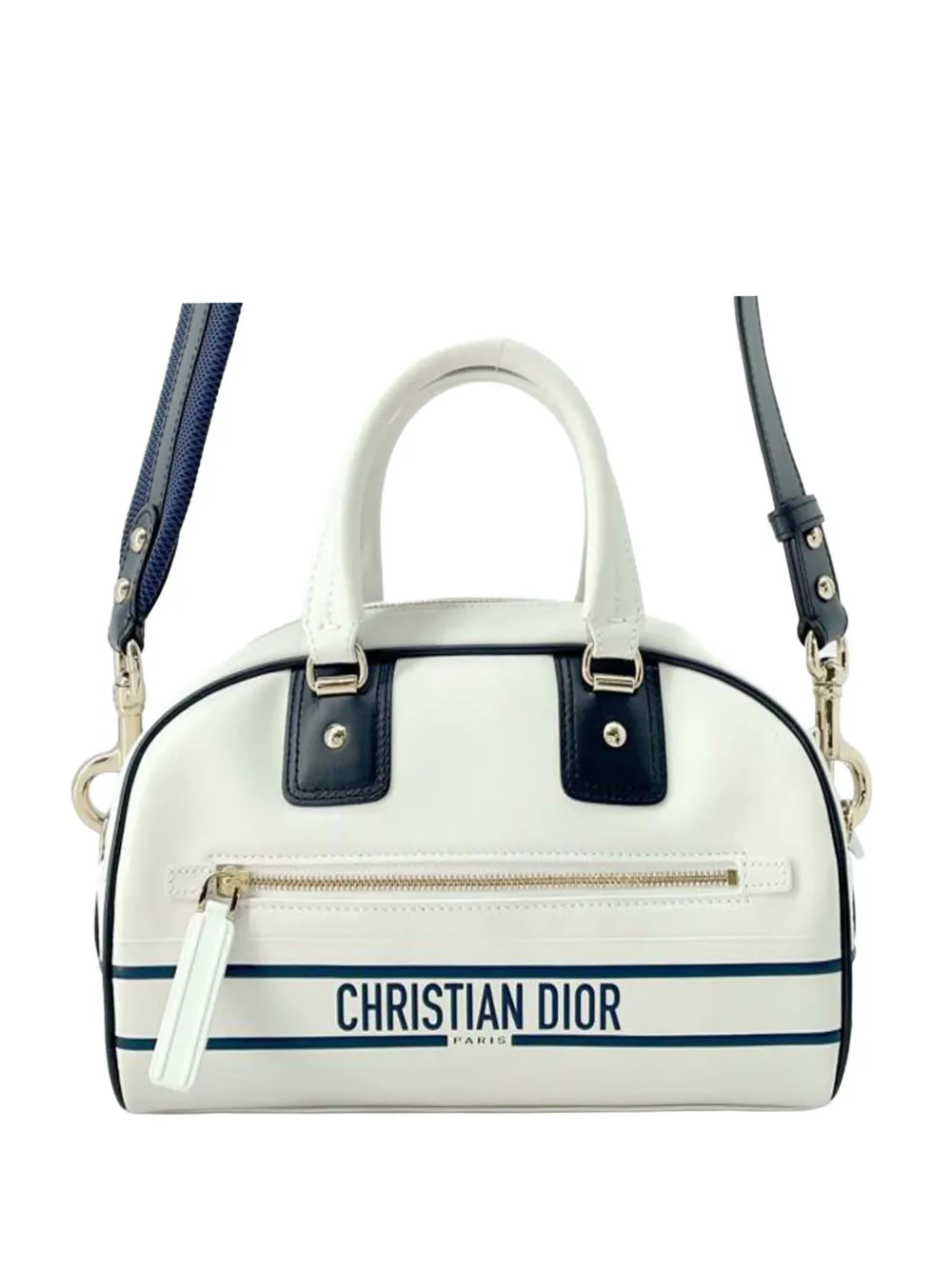 2021-2024 Small Leather Dior Vibe Zip Bowling Bag satchel