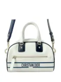Christian Dior Pre-Owned 2021-2024 Small Leather Dior Vibe Zip Bowling Bag satchel - White