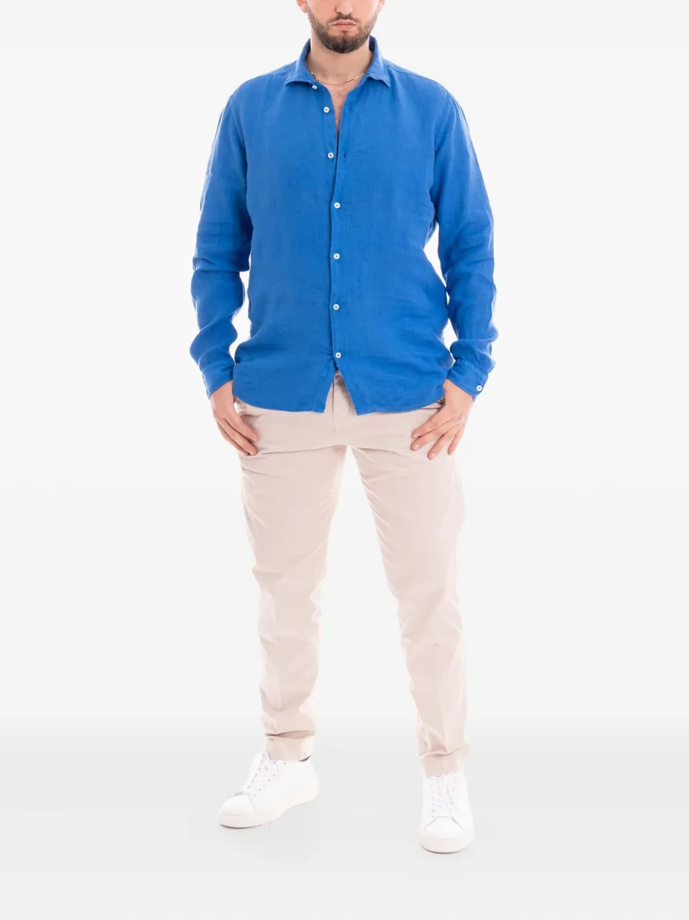 Mastricamiciai linen shirt - Blauw