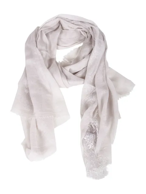 GAYNOR BONGARD lace-trimmed scarf