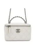 CHANEL Pre-Owned 2021-2025 CC Quilted Lambskin Chain Top Handle vanity bag - White
