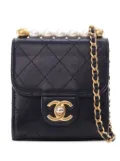 CHANEL Pre-Owned 2019 Mini Goatskin Chic Pearls Clutch On Chain crossbody bag - Black