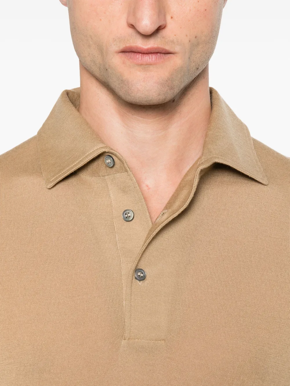 Gran Sasso Poloshirt met lange mouwen Bruin