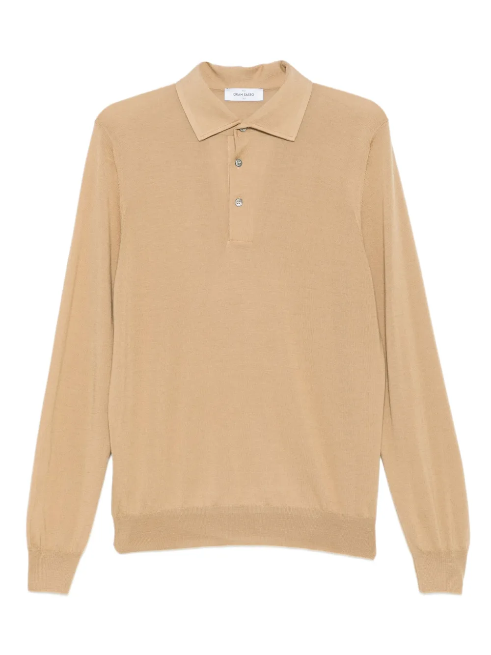Gran Sasso ロングスリーブ ポロシャツ - ブラウン Gran Sasso ロングスリーブ ポロシャツ - ブラウン