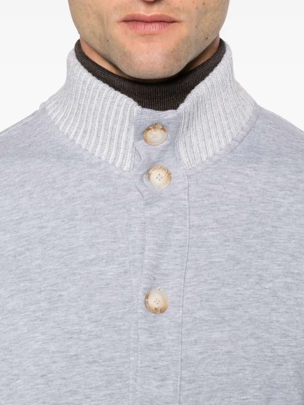 Gran Sasso Button-fastening Ribbed-hem Jacket In Gray
