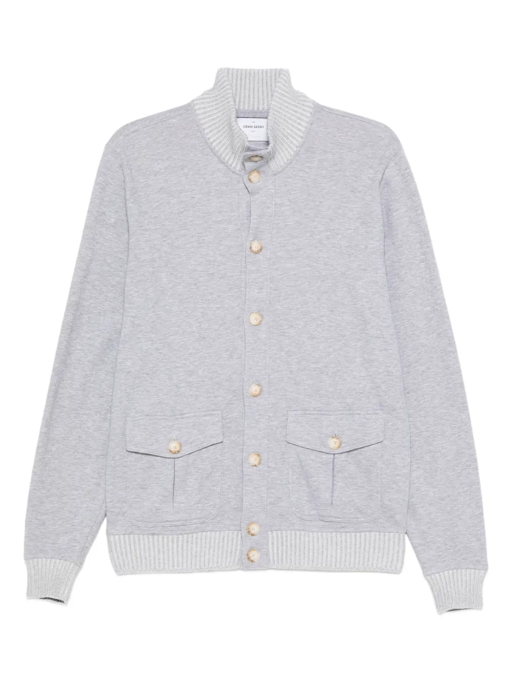 Gran Sasso Button-fastening Ribbed-hem Jacket In Gray