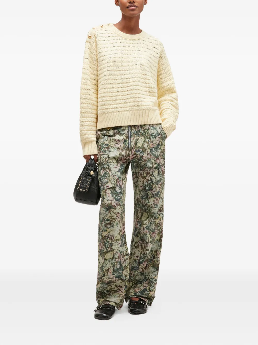 GANNI Trui met knoopdetail Beige