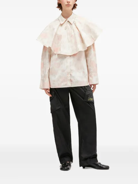 GANNI ruffled cotton shirt