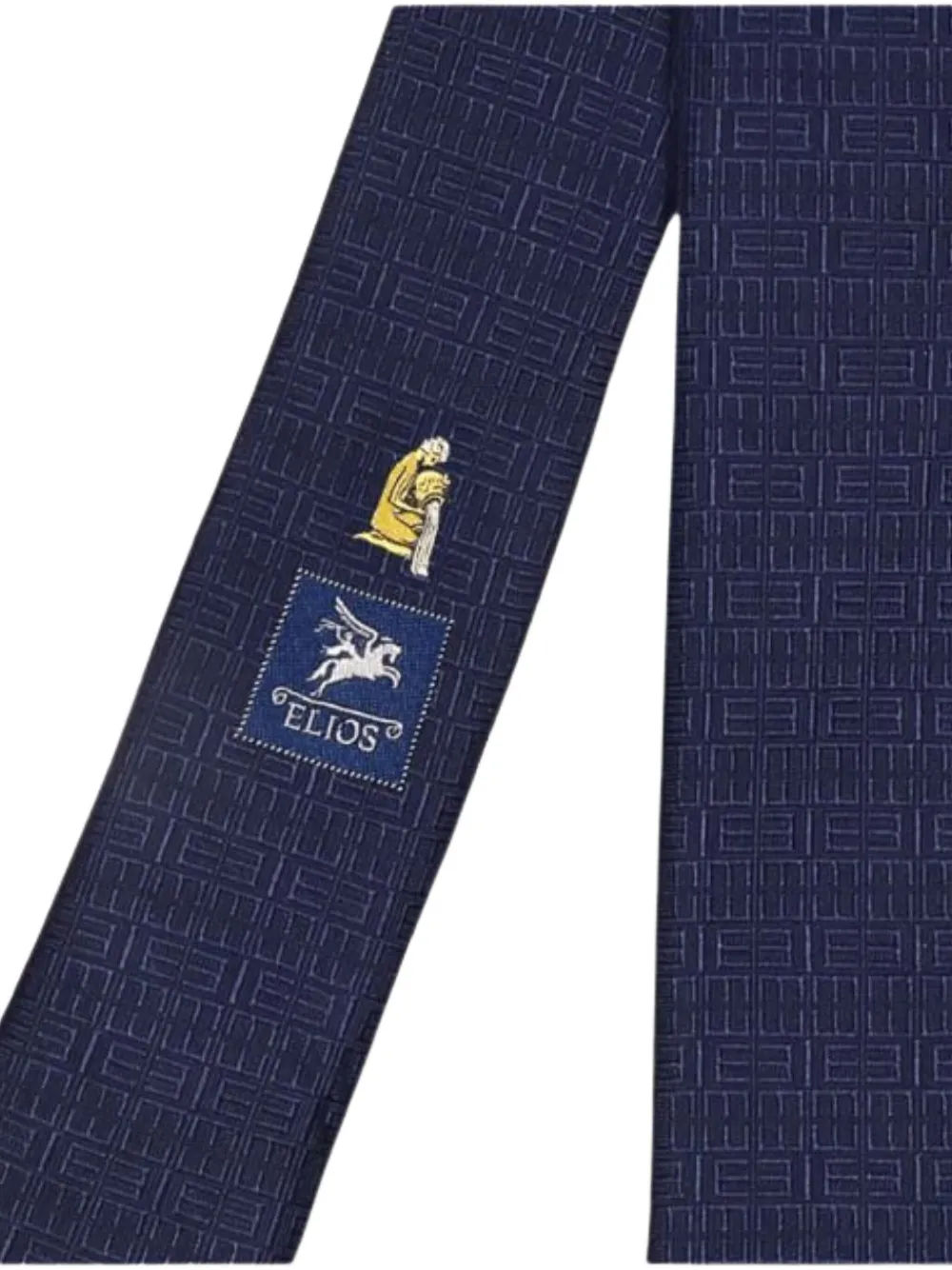Elios Milano Aquarius Constellation stropdas met geometrisch patroon Blauw