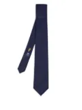 Elios Milano Virgo geometric-pattern silk tie - Blue