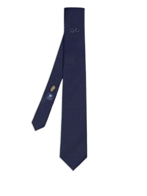 Elios Milano Virgo geometric-pattern silk tie