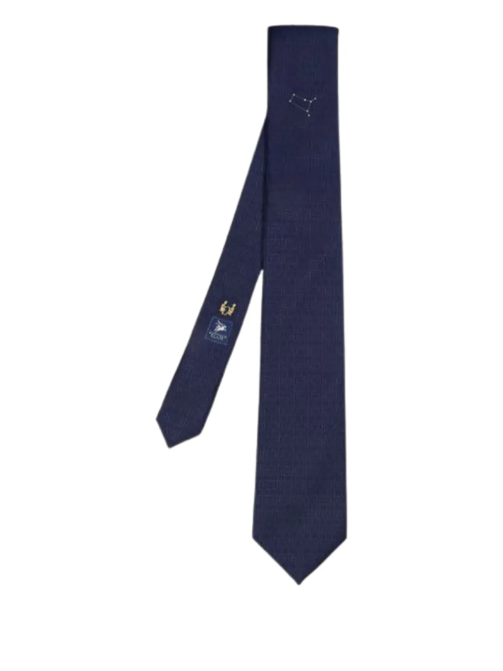 Elios Milano Gemini geometric-pattern silk tie - Blu