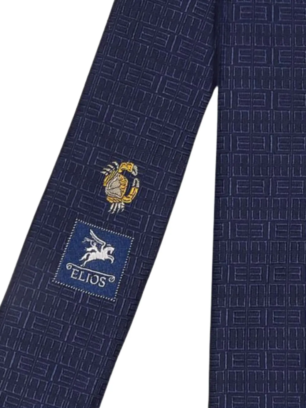 Elios Milano Stropdas met geometrisch patroon Blauw