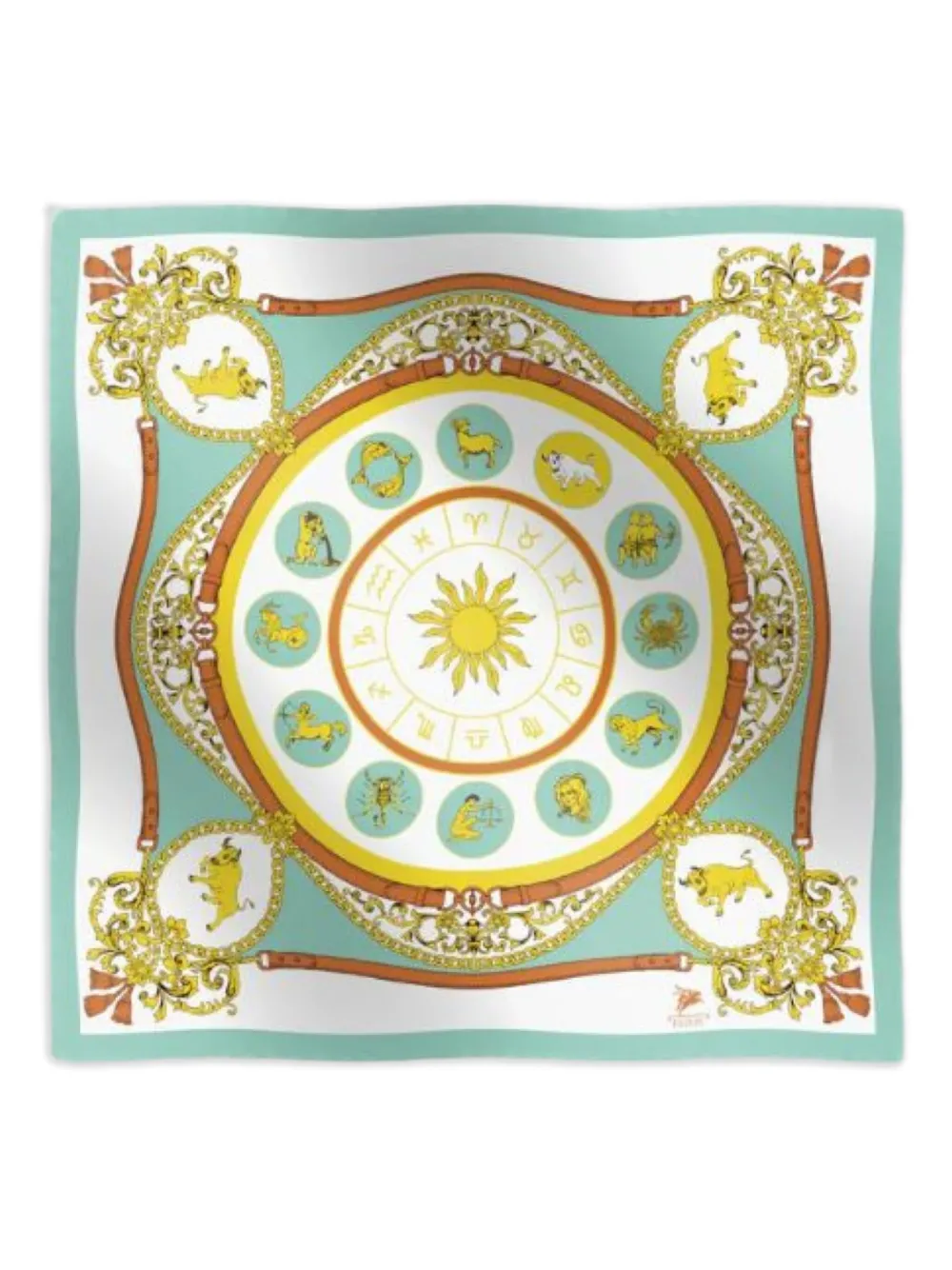 Elios Milano zodiac-print baroque scarf | Green | Image 1