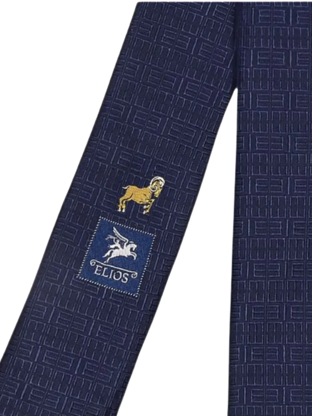 Elios Milano Stropdas met geometrisch patroon Blauw