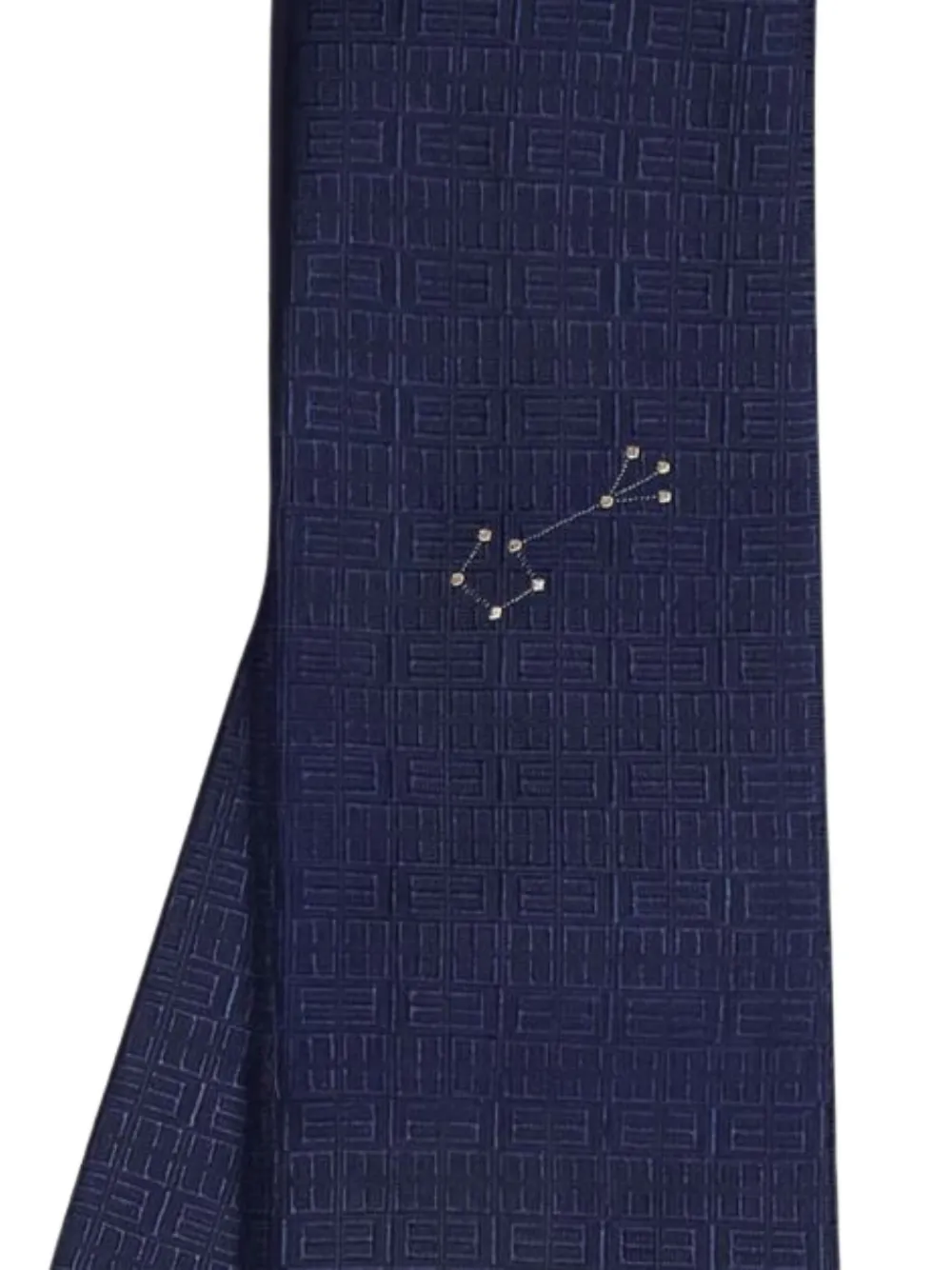 Elios Milano Zijden stropdas met geometrisch patroon Blauw