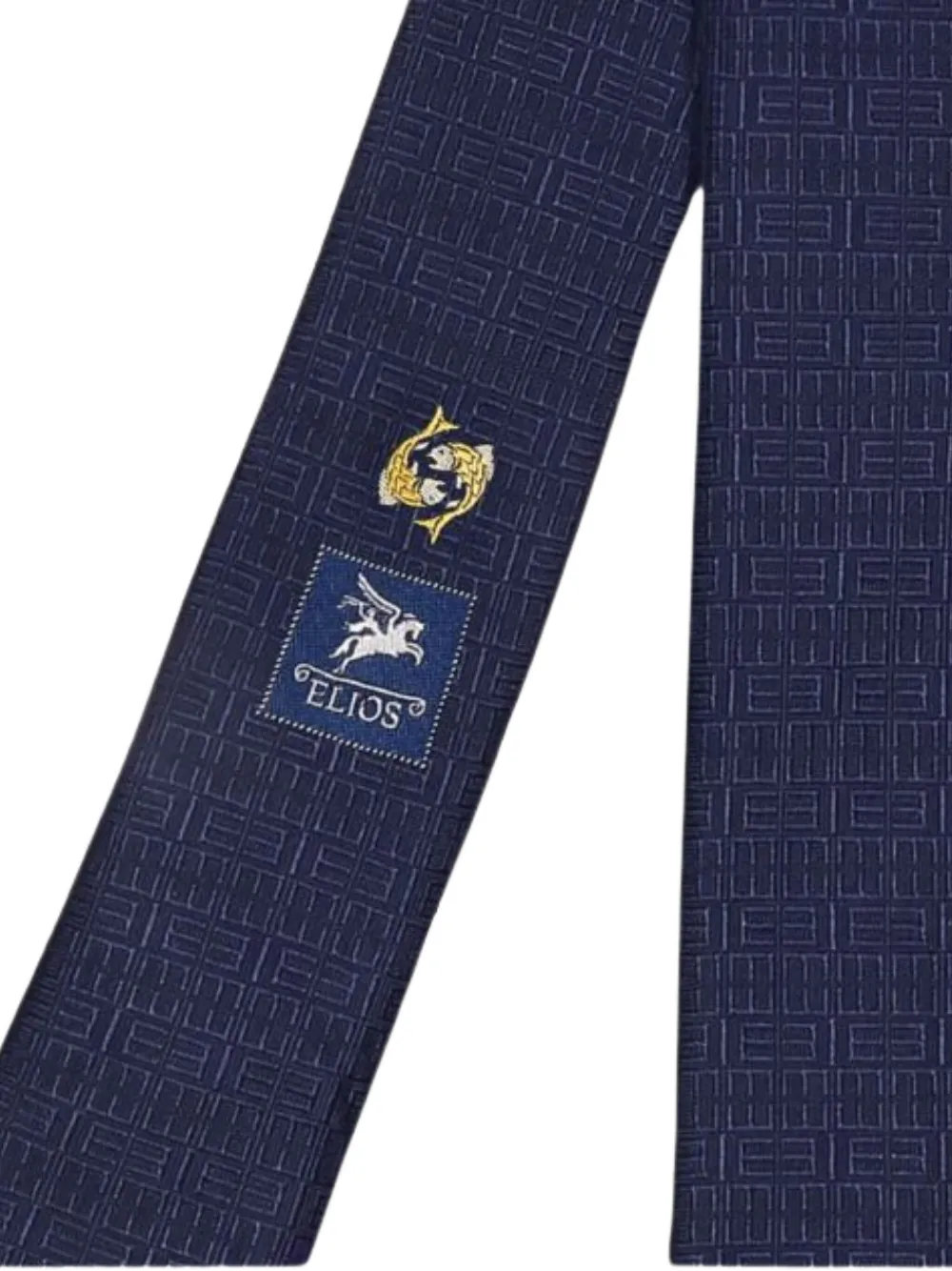 Elios Milano Pisces geometric-pattern silk tie | Image 2