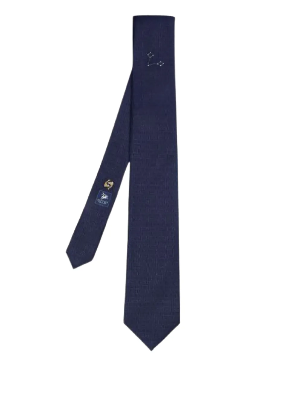 Elios Milano Pisces geometric-pattern silk tie | ブルー | Image 1