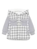 Patachou hooded check-pattern padded jacket - Grey