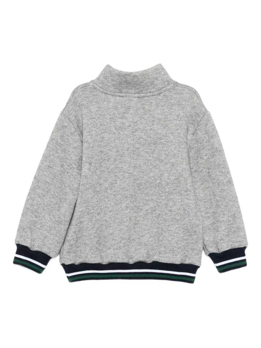 Patachou Half-zip Embroidered Sweatshirt In Gray