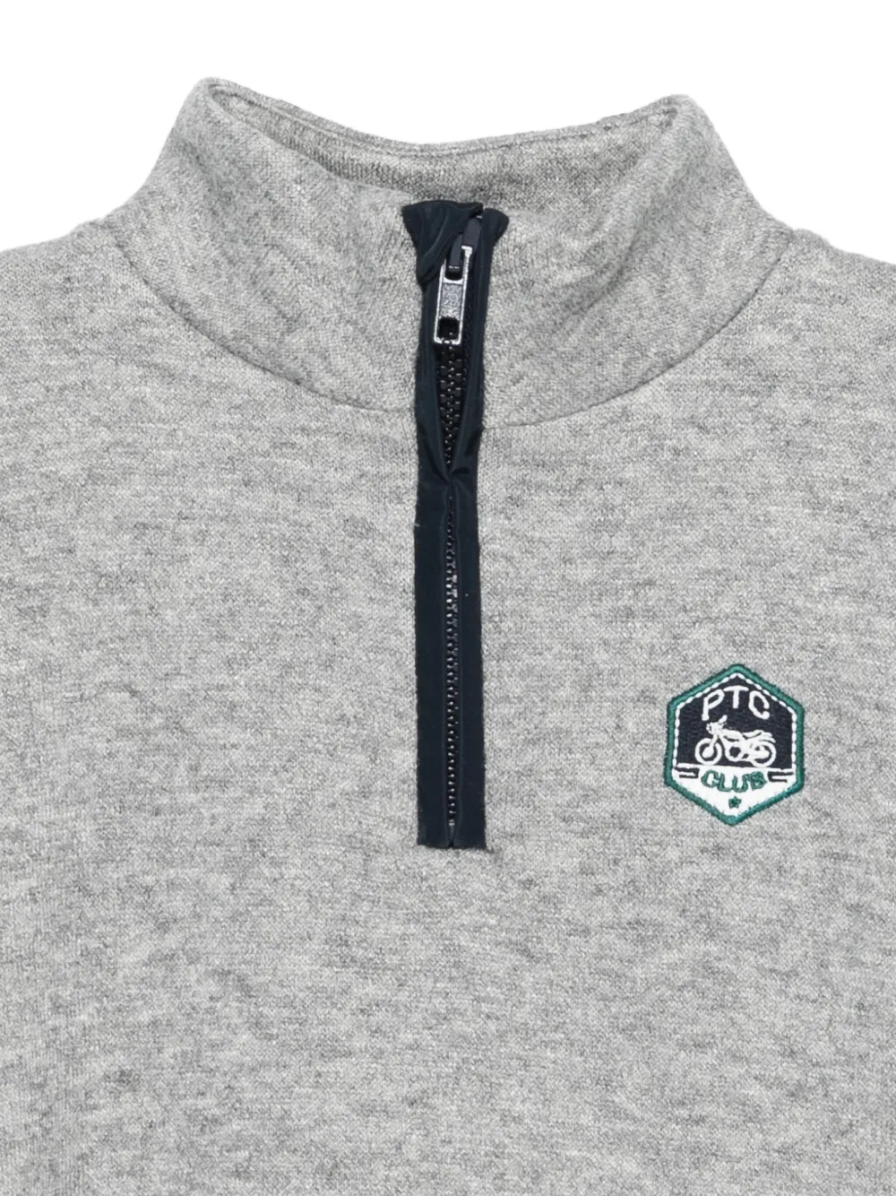 Patachou Half-zip Embroidered Sweatshirt In Gray