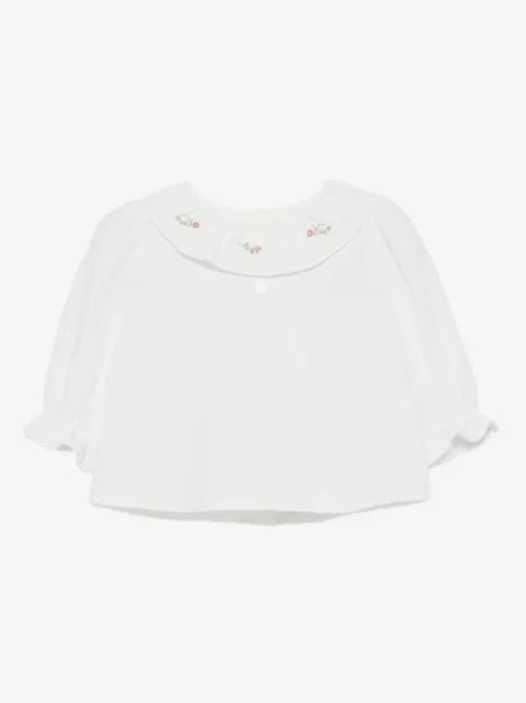 Patachou embroidered ruffled blouse