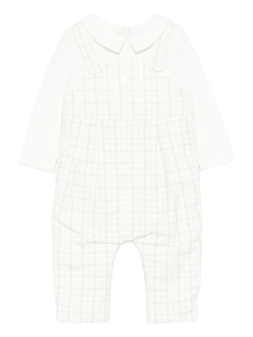 Patachou checked peter pan-collar romper | White | Image 1