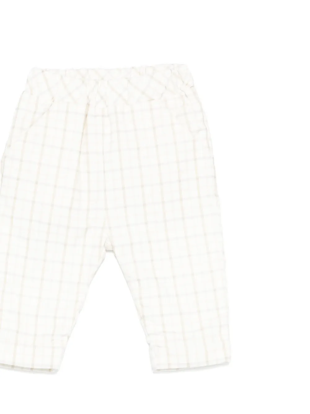 Patachou Checked-pattern Trousers (set Of Two) In White