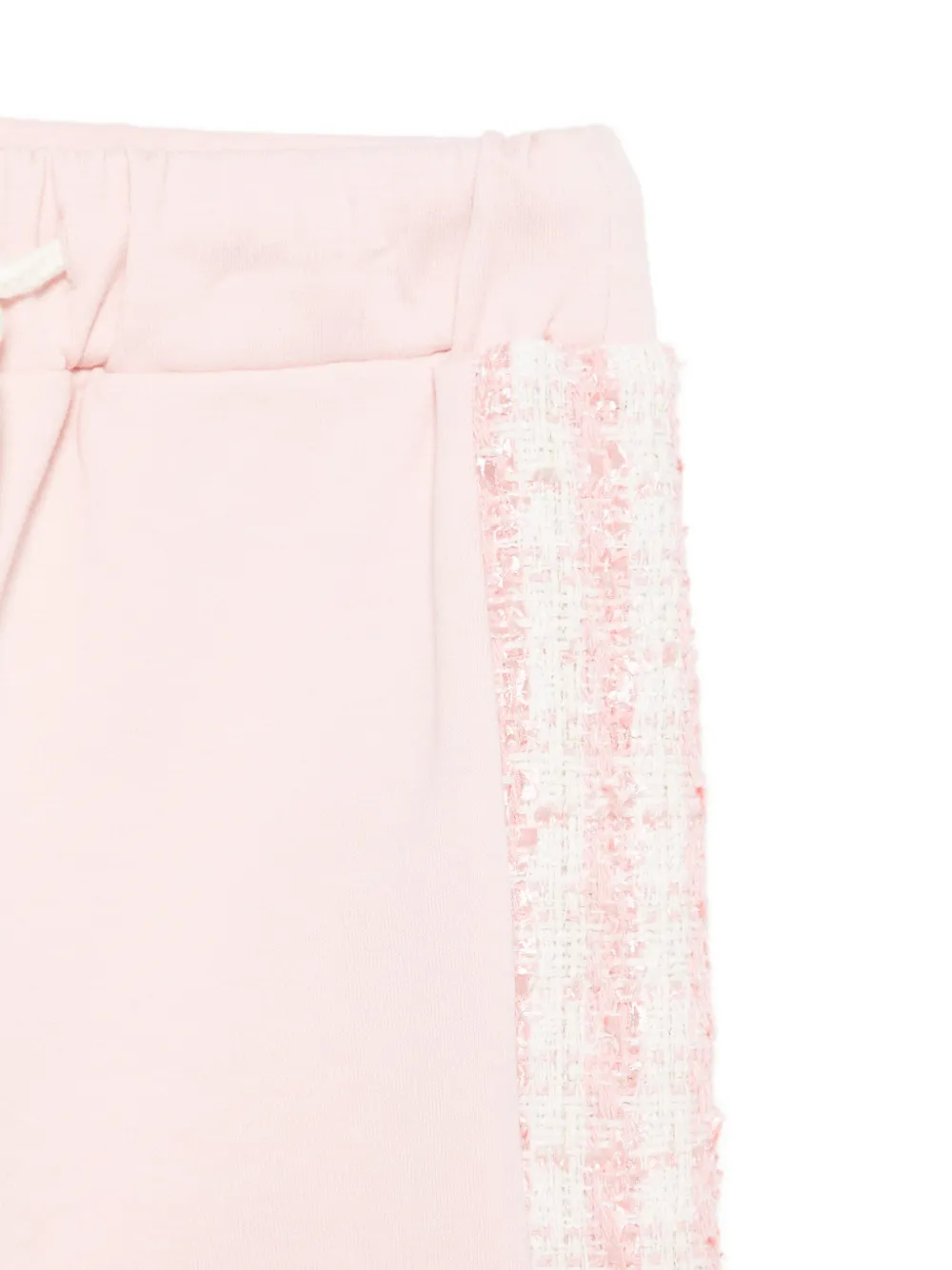 Patachou Tweed-panelled Tracksuit Bottoms In Pink