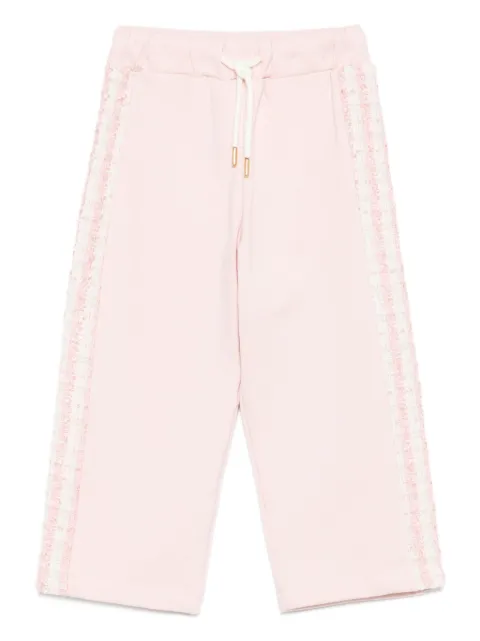 Patachou tweed-panelled tracksuit bottoms