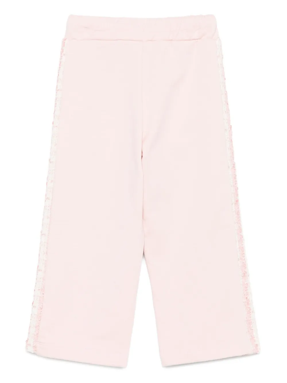 Patachou Tweed-panelled Tracksuit Bottoms In Pink