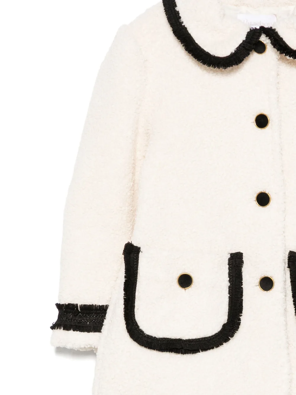 Patachou Frill-trimmed Pocket Coat In White