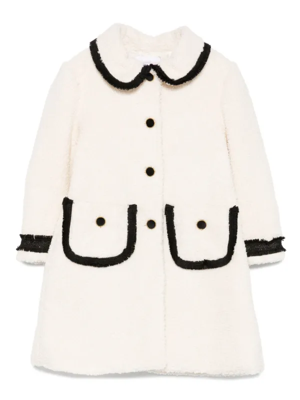 Patachou frill-trimmed pocket coat