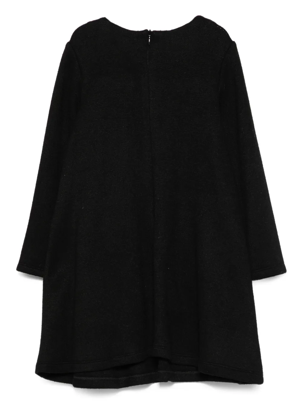 Patachou Crochet-pocket Long-sleeve Dress In Black