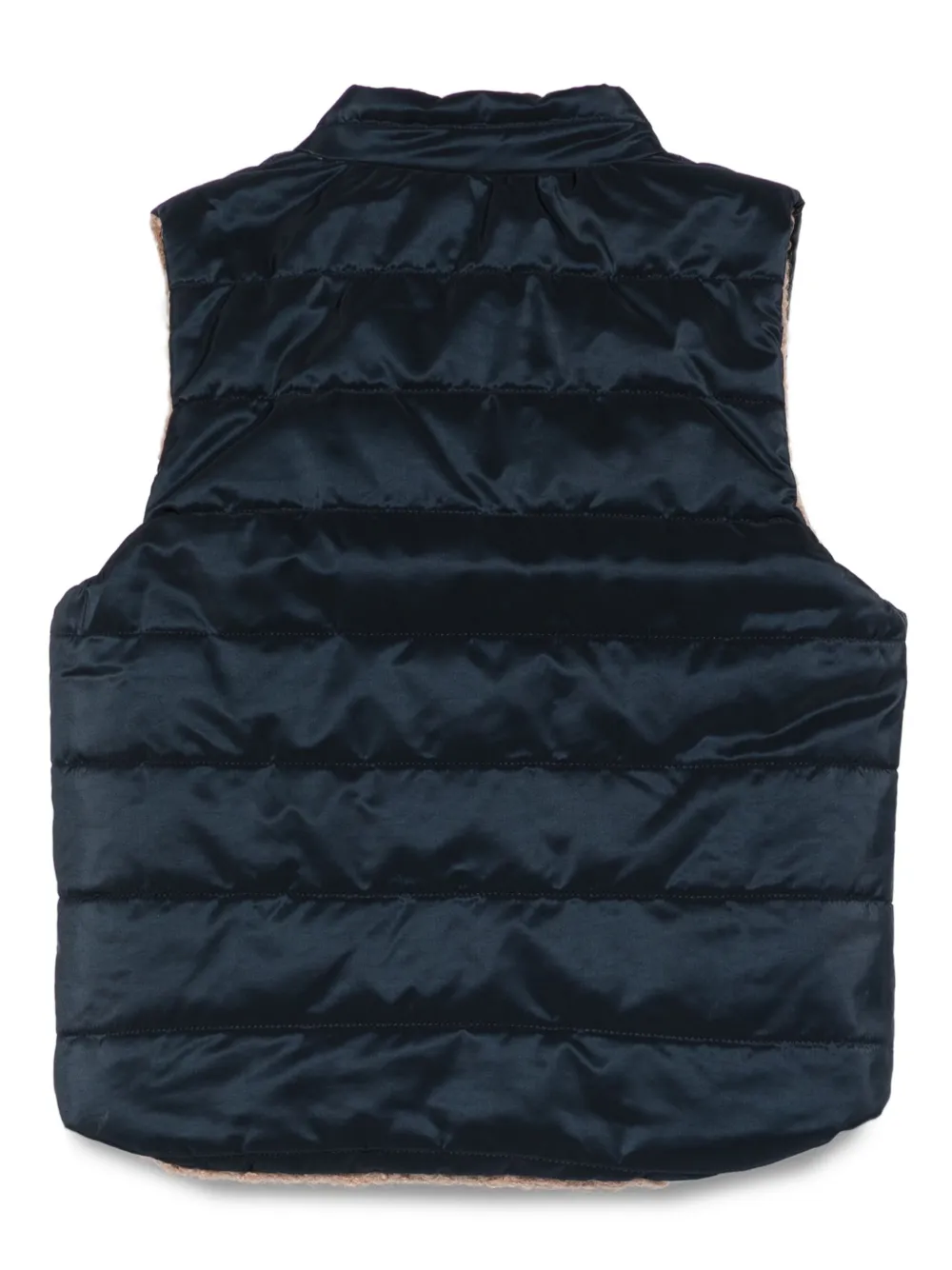 Patachou Zip-front Quilted Vest In Blue