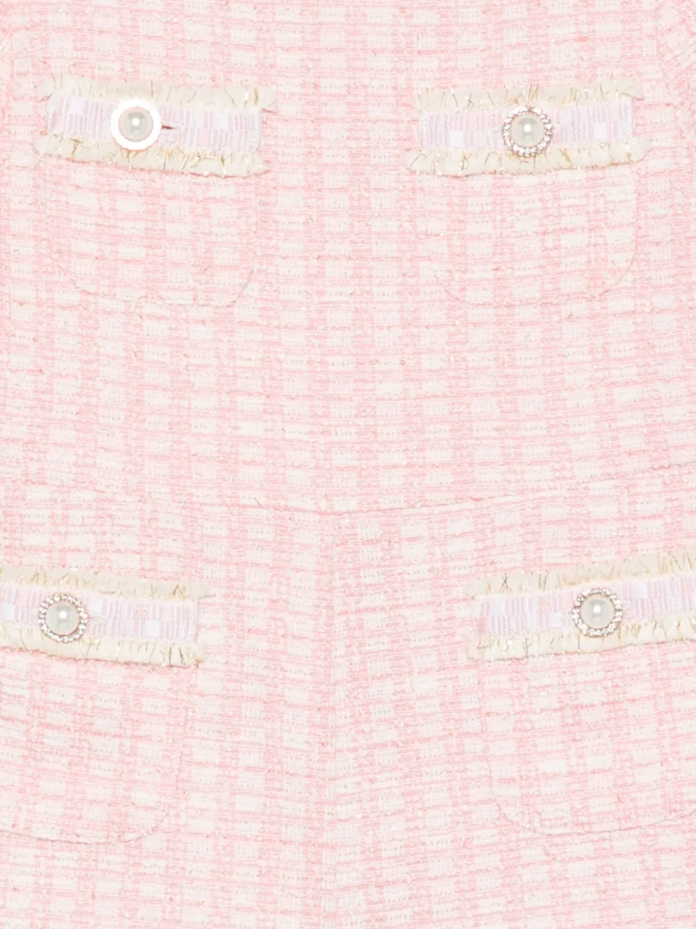 Patachou Tweed Pearl-embellished Jumpsuit In Pink