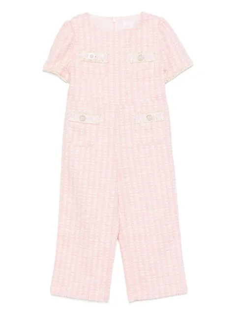 Patachou jumpsuit de tweed con detalle de perlas