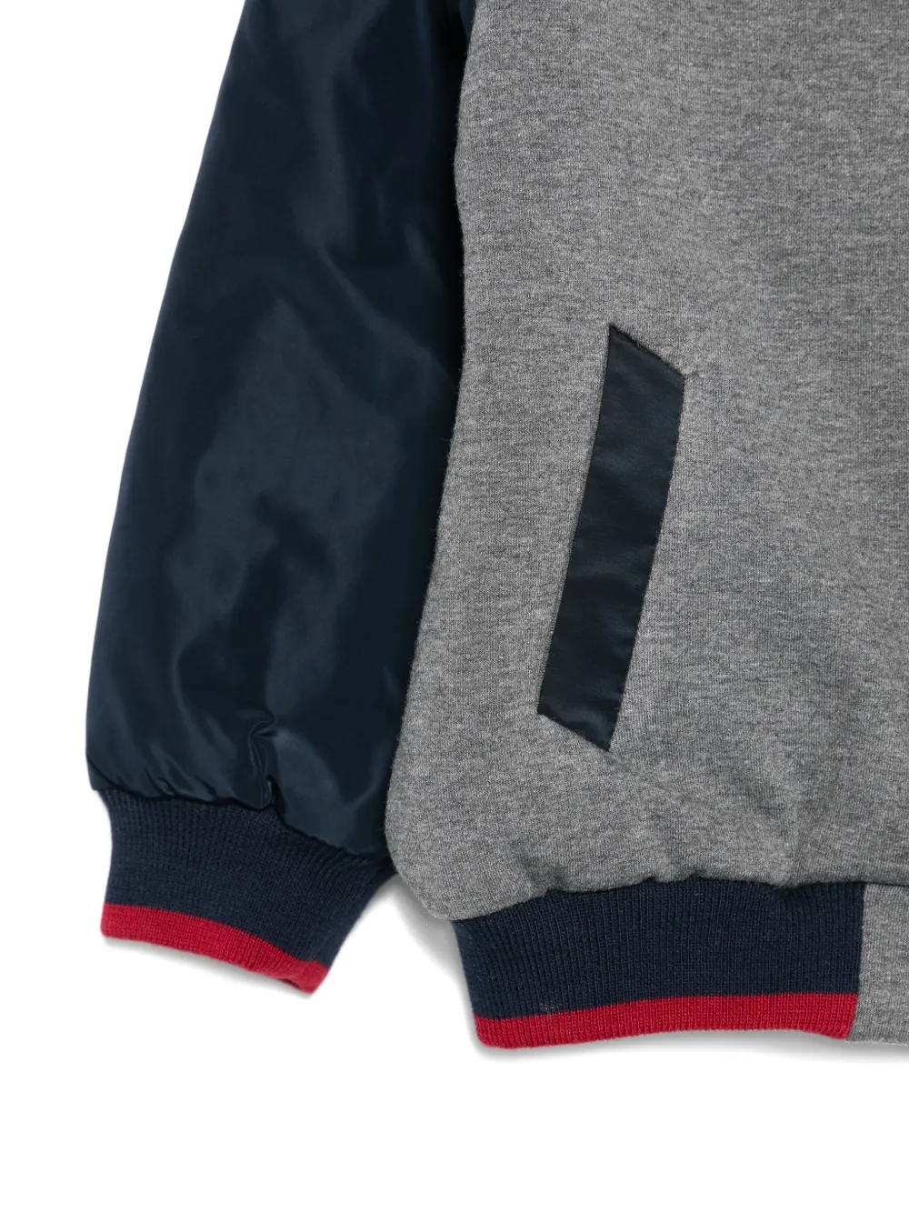 Patachou Contrast-panel Bomber Jacket In Gray