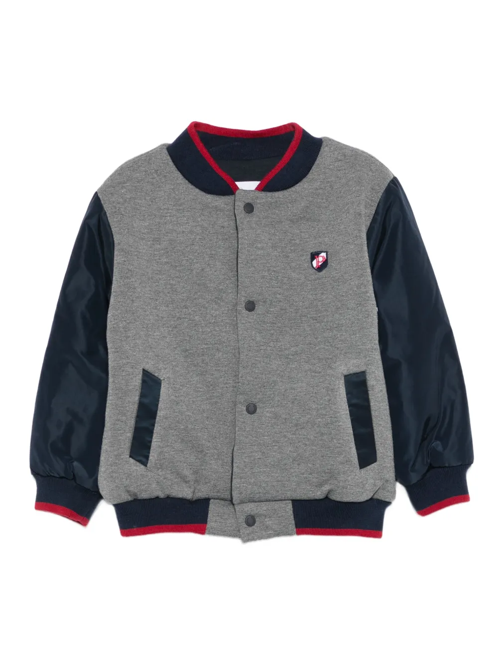 Patachou Babies' Contrast-panel Bomber Jacket In Gray