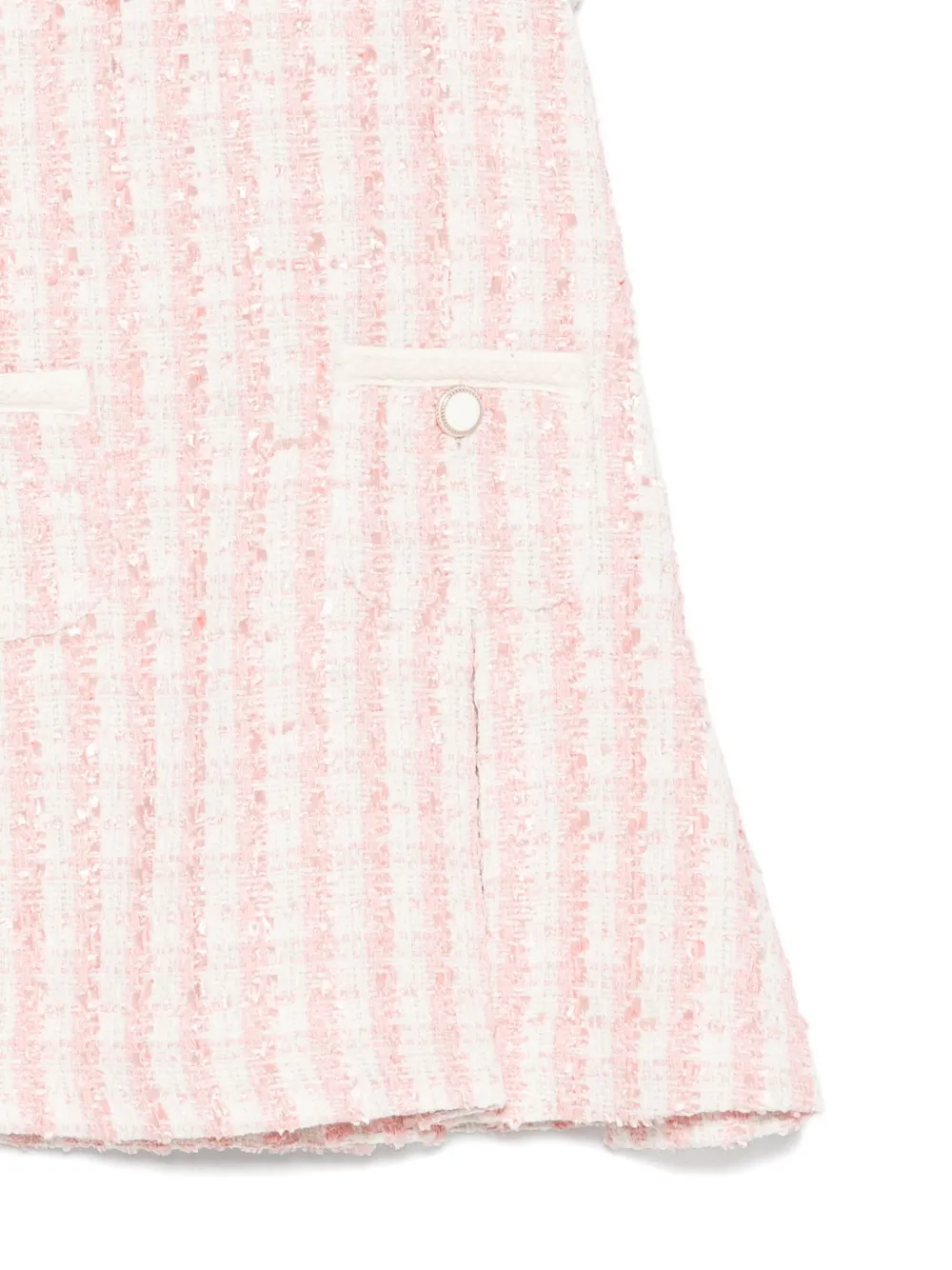 Patachou Striped Tweed Dress In Pink