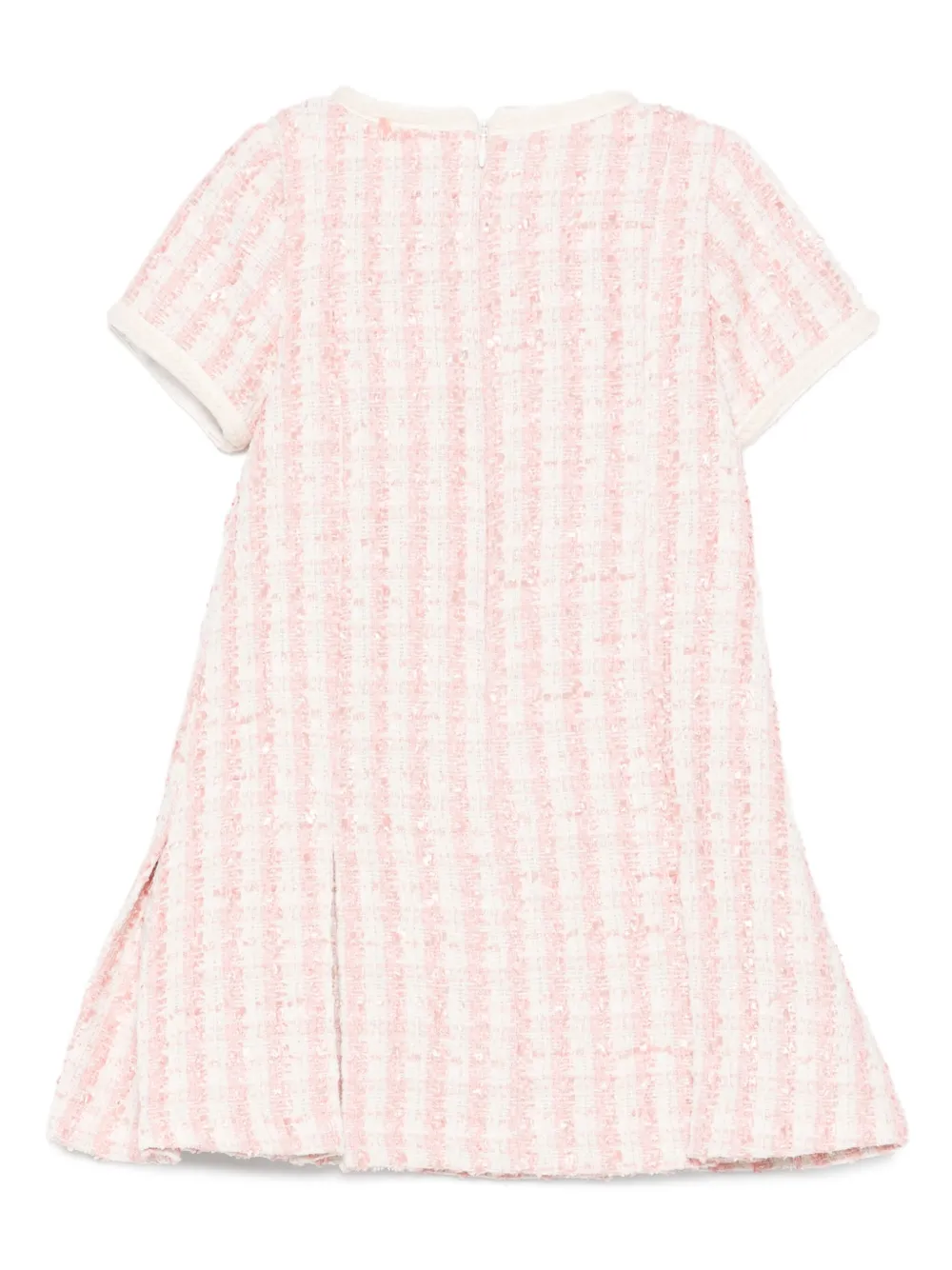 Patachou Striped Tweed Dress In Pink